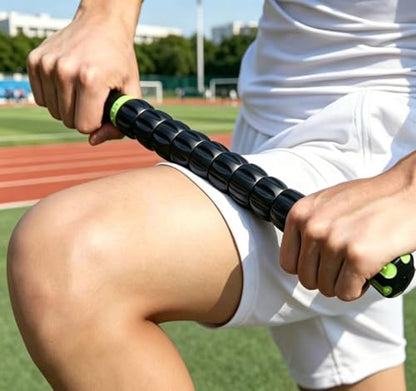 Muscle Roller Stick - A Full-Body Massage Roller that Can Relieve Muscle Soreness, Cramps and Tension After Exercise. It is a Handheld Physical Therapy and Recovery Tool（Black and Green） - color: Green