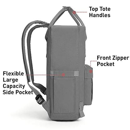 KALIDI Casual Laptop Backpack 15 Inches Classic Camping Rucksack Travel Outdoor Square Daypack College Hiking Gym Bag, Grey - color: Grey