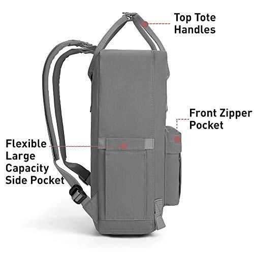 KALIDI Casual Laptop Backpack 15 Inches Square Daypack Totepack Travel Bag - color: Grey