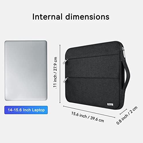 Voova Laptop Sleeve Carrying Case 15.6 16 Inch,Slim Computer Cover Bag Compatible with MacBook Pro 15/16, Dell xps 15,15-16 Inch HP Dell Asus Acer Laptop, Black - color: Black, size: 15.6-16 Inch