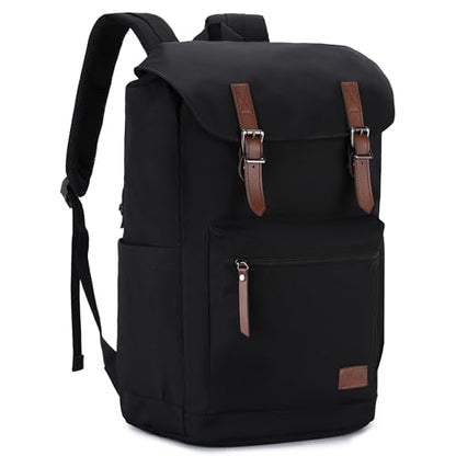 VASCHY Backpack for Men, Water Resistant High School Backpack Travel Carry-on Anti-theft Casual Daypack for Work Business Hiking Black - color: Black