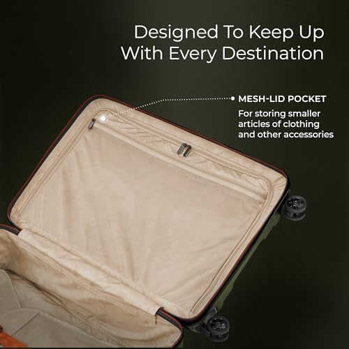 Briggs & Riley 30 Inch Large Checked Luggage - Extra Capacity Hard Shell Heavy Duty Travel Suitcase 360 Spinner Wheels - TSA Lock - Integrated Garment Compartment - Torq Collection - Hunter Green - color: Hunter, size: 30"