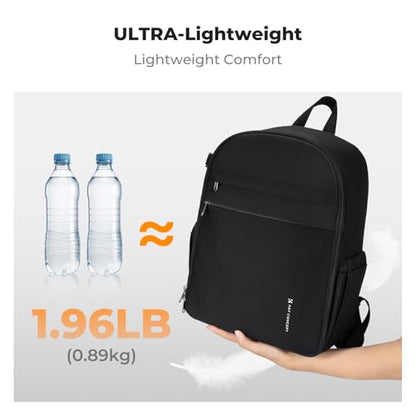 K&F CONCEPT Lightweight Camera Backpack Bag, Professional Photography Bag Compatible with Canon/Nikon/Sony Camera and Lens Accessories, Camera Case with Tripod Strap & Rain Cover - color: 01-Light Black