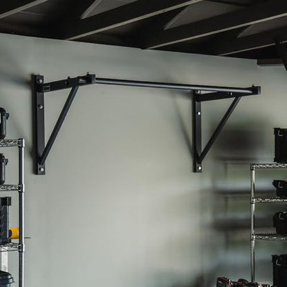 Titan Fitness Adjustable Depth 52" Wall Mounted Pull Up Bar, 14" or 22" From Wall, Rated 400 LB, Home or Garage Gym Chin Up Workout Training Station, Upper Body Workout