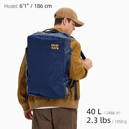 Utility Duffle Bag 40L, Convertible Backpack for Travel, Gym & Commute, Water Repellent - color: Blue Abyss