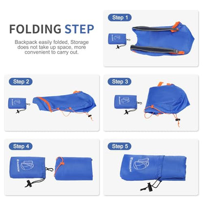 20L Small Hiking Backpack Lightweight Packable Daypack Blue - color: Blue