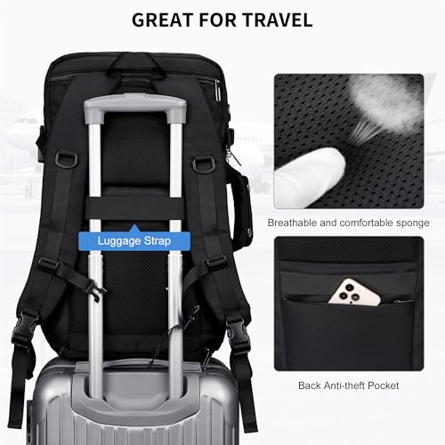 WITZMAN Carry on Travel Backpack for Men Women Laptop Backpack with USB Charging Port Airline Approved(B683 Classic Black) - color: Classic Black