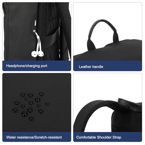 AUGUR Slim Backpack for Men 17 inch Laptop Backpack Computer Notebooks Lightweight Water Resistant Backpacks For Travel/Business/Work - color: 17 Inch Black