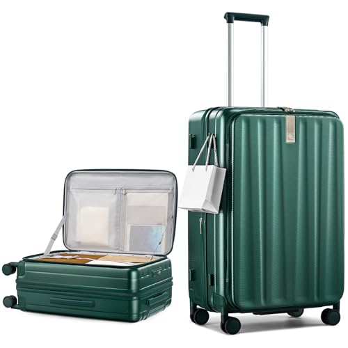Hanke 26 Inch Expandable Luggage Top Opening Checked Bag Luggage Hard Shell Suitcases with Wheels Lightweight Travel Luggage Heavy Duty Luggage Suitcase with Lock for Woman Men-Blackish Green - color: Blackish Green, size: 26 Inch Expandable