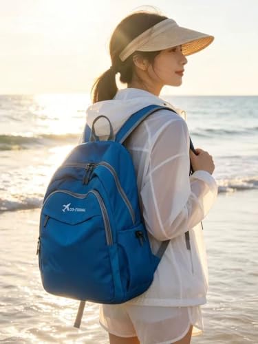 Geboldil Men's and women's lightweight foldable hiking travel backpack waterproof camping backpack blue - color: Blue