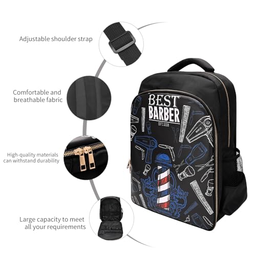 CGBARBER Barber Supplies Bag Organizer for Clippers and Supplies, Portable Hairstylist Clipper Backpack Travel Barber Shop Tools Bag