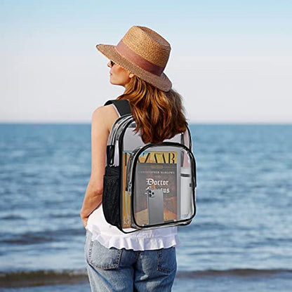 HEEYA Clear Backpack Heavy Duty Transparent Backpack for Security, Sports, Work, Travel, Stadium - color: A-clear