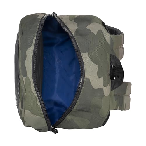 Champion Manuscript Backpack with Padded Adjustable Straps, Water Bottle Pocket for Work, Travel, Daily Use - color: Green Grid Camo