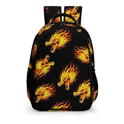 Nurse Teacher Travel Backpack Cool Fire Dragon Art Purse, Cute Laptop Backpack with Tumbler Holder for Women College Work Casual Daypack - color: Pattern (347)