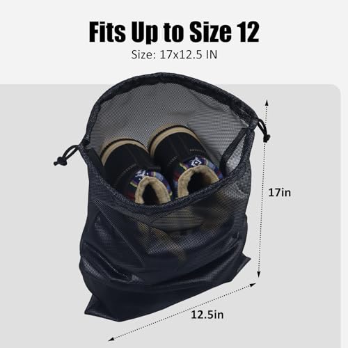 Gloppie Shoe Bags for Travel, Shoe Storage Bag with Drawstring, Packing Organizer for Sneakers, Gym, Luggage, Closet, Weekender Overnight Travel Essentials - style: 1-pack