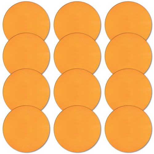 Poly Spot Markers 4inch/9 inch Non-Slip Rubber Agility Markers Flat Field Cones Floor Dots for Football, Soccer, Basketball Training Markers, School Activities, Exercise Drills, Social Distancing - style: 9inch 12Pcs(Orange)