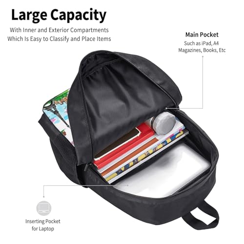 Lightweight Polyester Daypack Eiffel Tower Paris, Anti Theft Large Capacity Travel Hiking Backpack Unisex Carry On Bag for Outdoor Commute Business Use - color: Design (901)