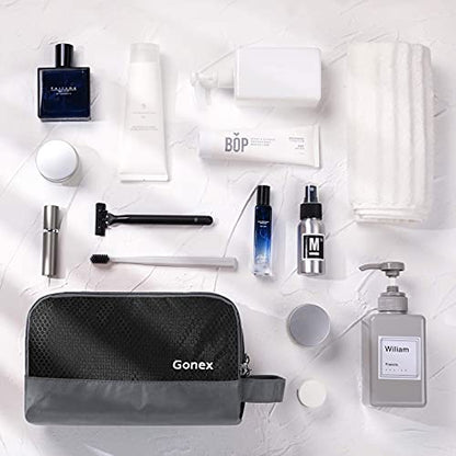 Gonex Travel Toiletry Bag Nylon, Shaving Bag Toiletry Organizer Black - color: Black