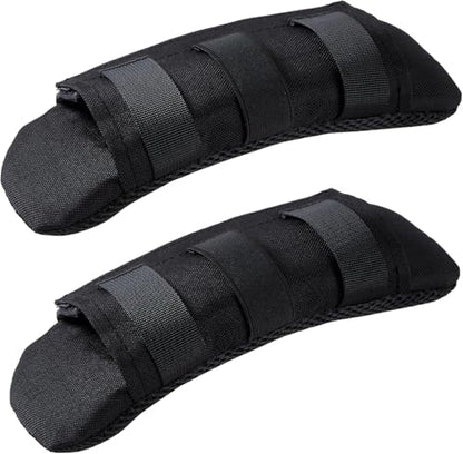 Tactical Shoulder Strap Pads, 2 Pack, Black Nylon, 3" Width, for Backpack and Vest Straps