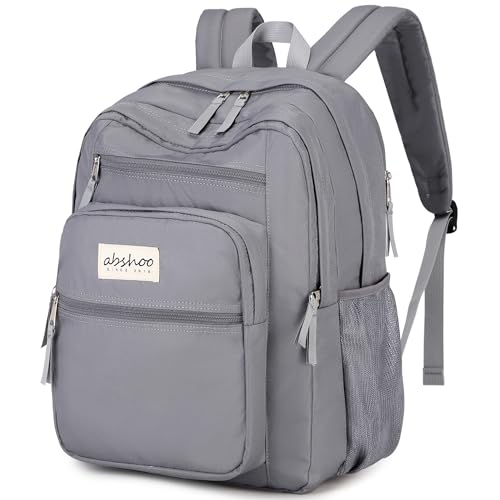 abshoo 34L Big School Backpack For College Men Women Middle High School Teen Bookbag Travel Backpacks Daypack (Grey) - color: Grey