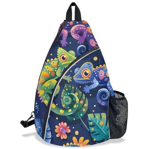 Pickleball Bag for Women Men Adjustable Crossbody Sling Backpack Hold Pickleball Paddle Water Bottle - color: Multicolor 1
