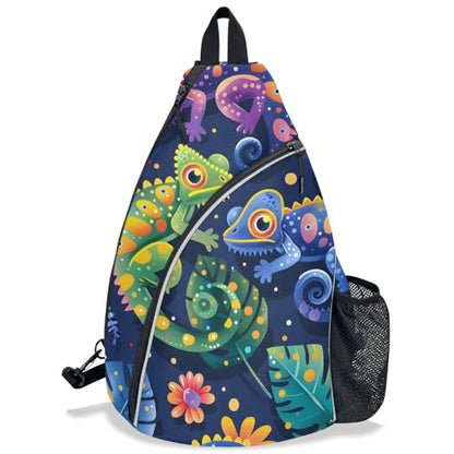 Pickleball Bag for Women Men Adjustable Crossbody Sling Backpack Hold Pickleball Paddle Water Bottle - color: Multicolor 1