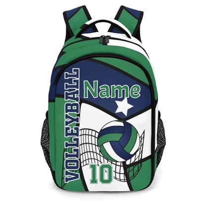 Volleyball Blue Green School Backpack Laptop Bag for Woman Man Gift - color: Muilti 16