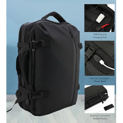 POCREATION Travel Backpack, USB Charging, Large Capacity Wet Dry Separation, Nylon Bag for Outdoor Activities