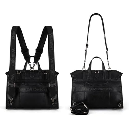 Wrangler Laptop Bag for Women Messenger Bag Briefcase Computer Backpack Convertible Satchel Bag - color: Black, size: 13 inch