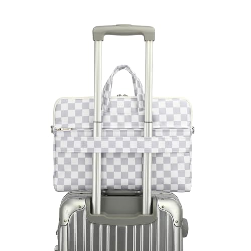 canvaslife Waterproof Pattern Resistant Laptop Shoulder Messenger Bag for Pro 16 inch and 15.6 inch-16 inch Laptop (Grey Checker) - color: Grey Checker