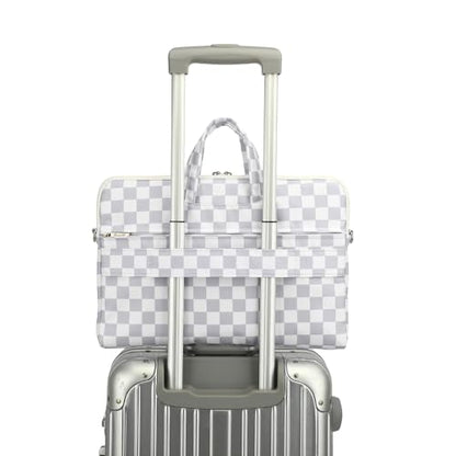 canvaslife Waterproof Pattern Resistant Laptop Shoulder Messenger Bag for Pro 16 inch and 15.6 inch-16 inch Laptop (Grey Checker) - color: Grey Checker