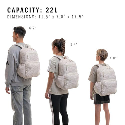 adidas Lineage Backpack for Laptop, School and Travel, 22L, Leopard Print Alumina/Alumina Beige, OSFA - color: Leopard Print Alumina/Alumina Beige