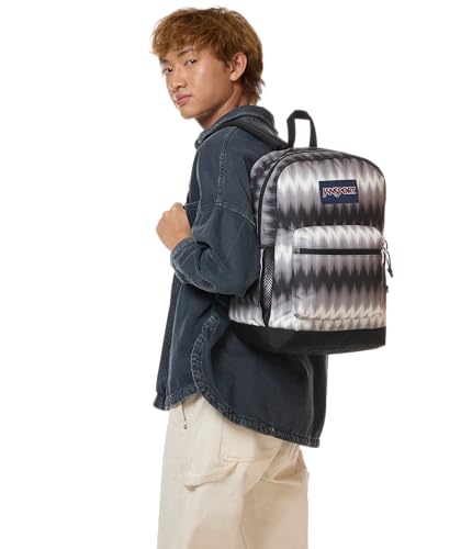 JanSport Cross Town Plus Backpack - Large Main Compartment, Side Water Bottle Pocket, 15-Inch Padded Laptop Sleeve - Digi Tie Dye Black - color: Digi Tie Dye Black