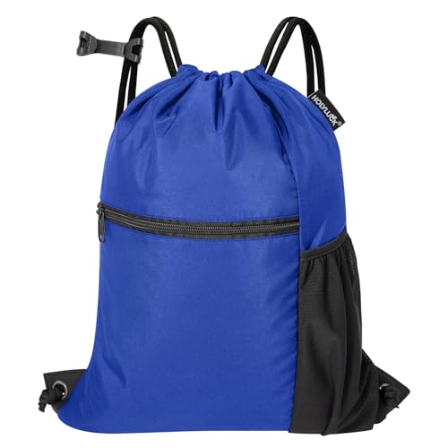 HOLYLUCK Men & Women Outdoor Sport Gym Sack Waterproof Drawstring Backpack Bag (Standard with drawstring, Blue) - color: Blue, style: Standard With Drawstring