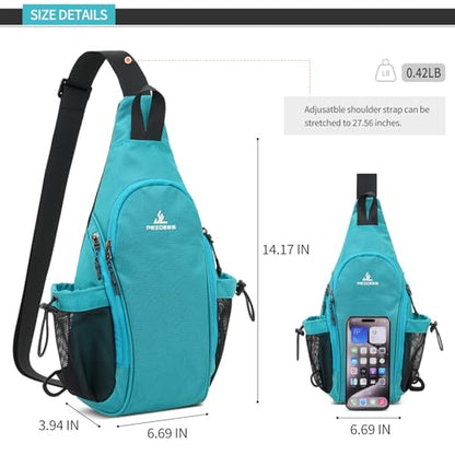 Peicees Small Sling Bag with 2 Bottle Holders (Suitable for 2.5 IN Diameter Bottle), Sling Backpack Crossbody Bag Chest Daypack for Daily Use Travel, Bottle Not Included, Rose - color: Rose
