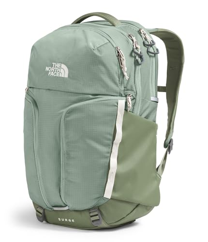 The North Face Women's Surge Commuter Laptop Backpack - Everyday Travel Bag, Laptop Sleeve, Water-Repellent, Slate Moss/Bark Mist, One Size - color: Slate Moss/Bark Mist