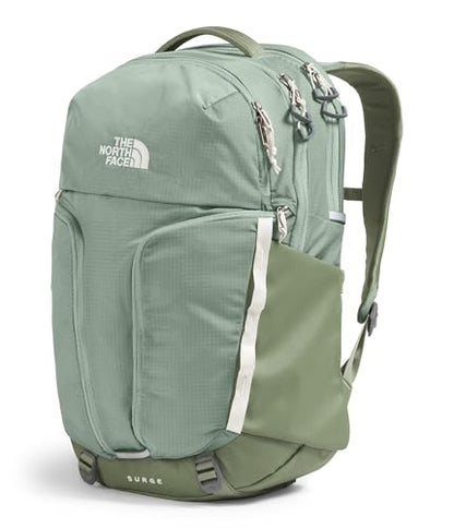 The North Face Women's Surge Commuter Laptop Backpack - Everyday Travel Bag, Laptop Sleeve, Water-Repellent, Slate Moss/Bark Mist, One Size - color: Slate Moss/Bark Mist