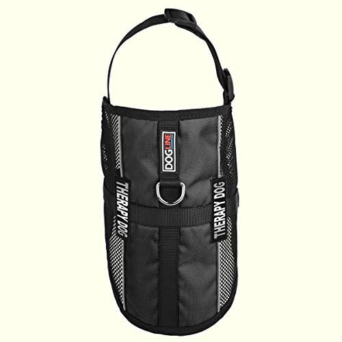 Dogline 13"-16" MaxAire Mesh Vest for Dogs and 2 Removable Therapy Dog Patches, Small, Black - color: Black, size: Girth 13 by 16"