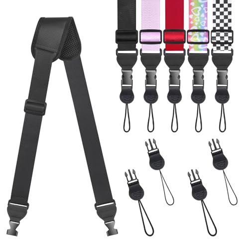 FIEIL Universal Shoulder Strap, Sandwich Mesh Padded Neck Lanyard, Replacement Comfortable Bag Strap for Camera, Cellphone Tablet,iPad, Laptop, Luggage Bag, Binocular(Black) - color: Black