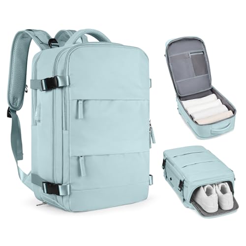 coofay Large Personal Item Travel Backpack For Women Men Airline Approved Carry On Backpack Flight Approved Waterproof Sports Luggage Backpack Casual Daypack Small Hiking Backpack - color: A-blue, size: Large