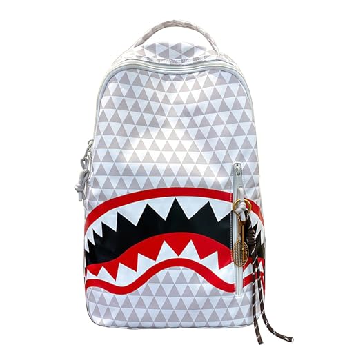 Large Capacity Laptop Backpack Water Resistant Durable Daily Carry Backpack Graphic Urban Streetwear Bookbag for Commuting (White) - color: White