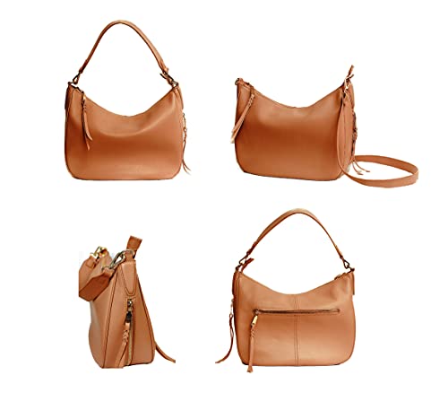 Meliae Camera Bag for Women, DSLR Mirrorless Camera Purse, Leather Shoulder Crossbody Hobo Travel Tote - color: Brown