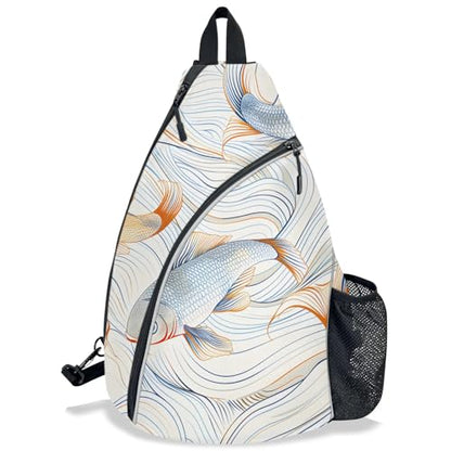 Pickleball Bag for Women Men Adjustable Crossbody Sling Backpack Hold Pickleball Paddle Water Bottle - color: Multicolor 6