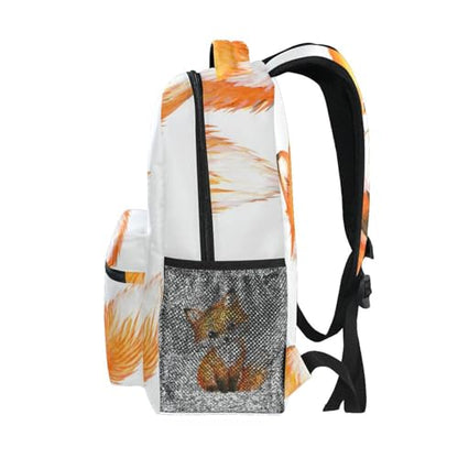 ALAZA Cute Little Fox Animal Print Large Backpack Personalized Laptop iPad Tablet Travel School Bag with Multiple Pockets - color: Fox