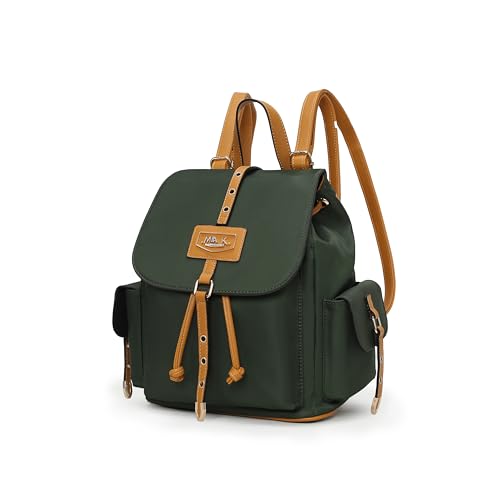 MKF Collection Travel Backpack for Women, Nylon Top Handle Travel bag Roomy Daypack Carry on Backpack by Mia K - color: Olive Green