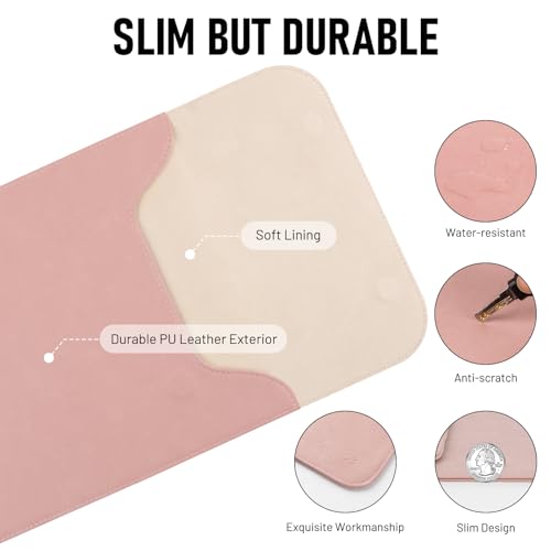 Allinside 15-16 inch Laptop Sleeve Case Compatible with MacBook Pro 16 2021-2026/MacBook Pro 15 2016–2019, Waterproof PU Leather Laptop Sleeve Bag Protective Vertical Case Cover, Pink - color: Pink, size: 15.6 in for Macbook Pro15/Pro 16