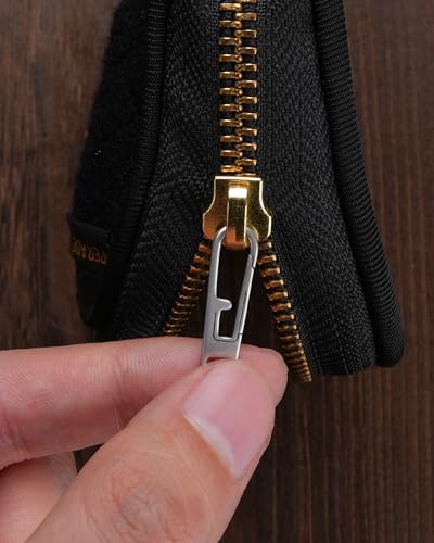 VIPERADE VAT1 Heavy Duty Titanium Zipper Pulls Replacement, Universal Zipper Pull Tab Repair Kit for Jackets, Coats, Suitcases, Luggage, Backpacks, Handbags and EDC Pouches (2 Polished, 0.98" × 0.2") - color: 2 Polished, size: 0.98" × 0.2"