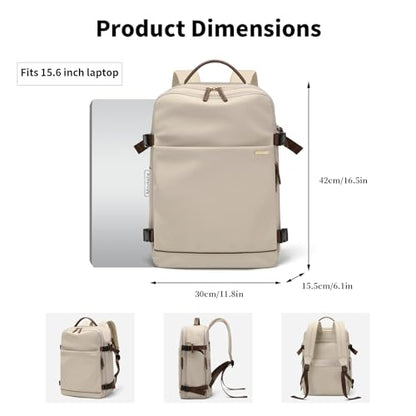 GOLF SUPAGS Laptop Backpack with Separate Laptop Compartment Fits 15.6 Inch Notebook Large Capacity Computer Bag for Women Work Travel College Backpacks (Apricot) - color: Apricot