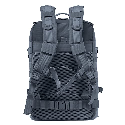 45L Military Tactical Backpack Hiking Backpacks Tactical Gear Camo Back Pack Army Molle Bag Rucksack Fitness Daypack - color: Grey