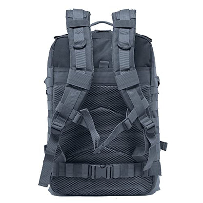 45L Military Tactical Backpack Hiking Backpacks Tactical Gear Camo Back Pack Army Molle Bag Rucksack Fitness Daypack - color: Grey